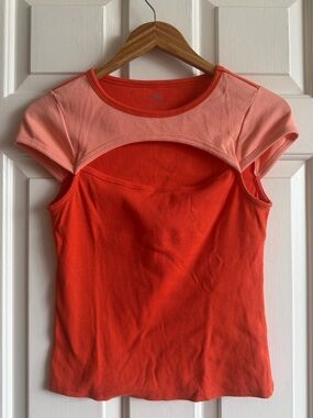 Maeve by Anthropologie Two-Tone Cutout Top